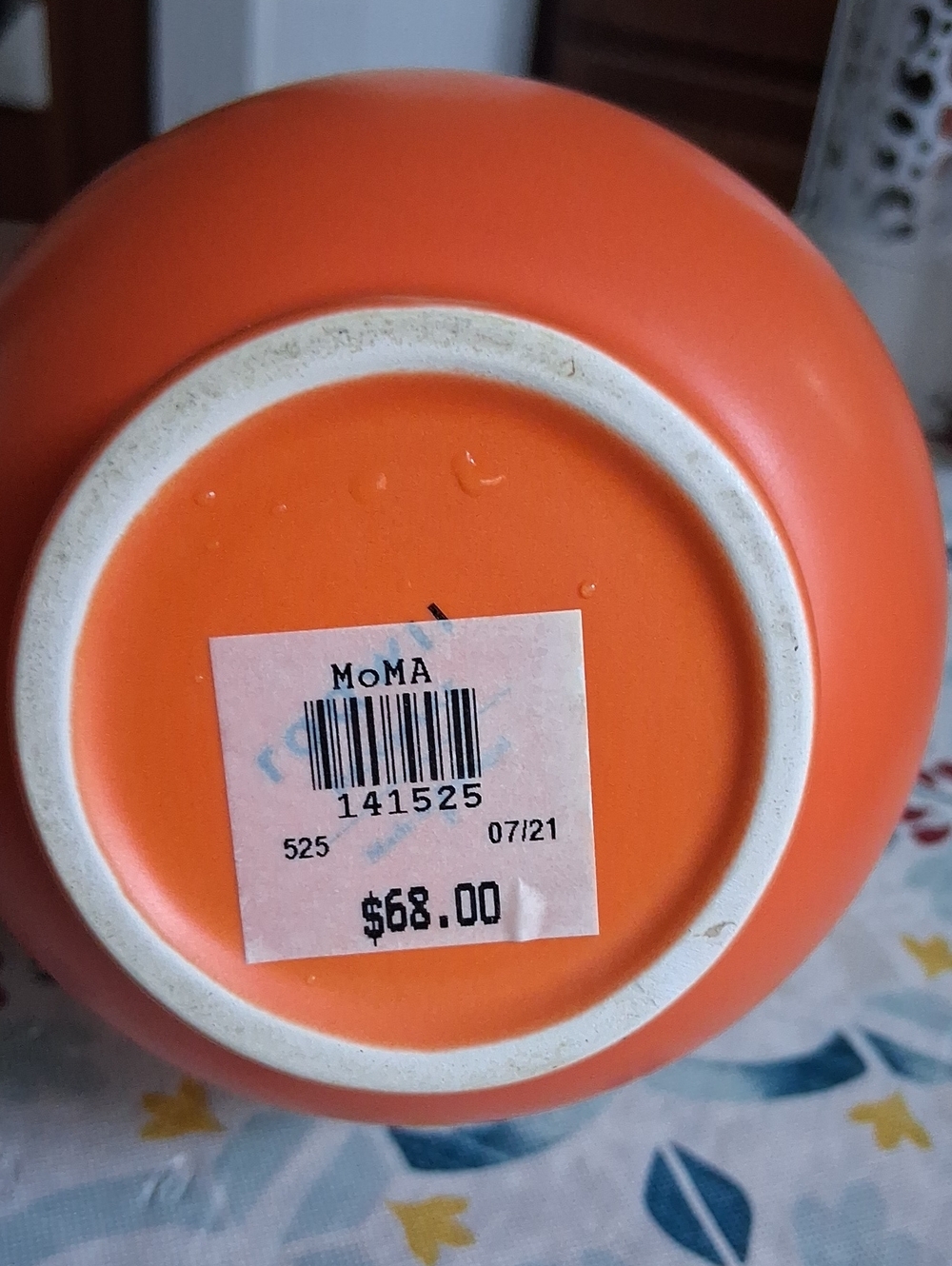 Moma Bright Orange Rounded Ceramic Vase - Picture 4 of 6